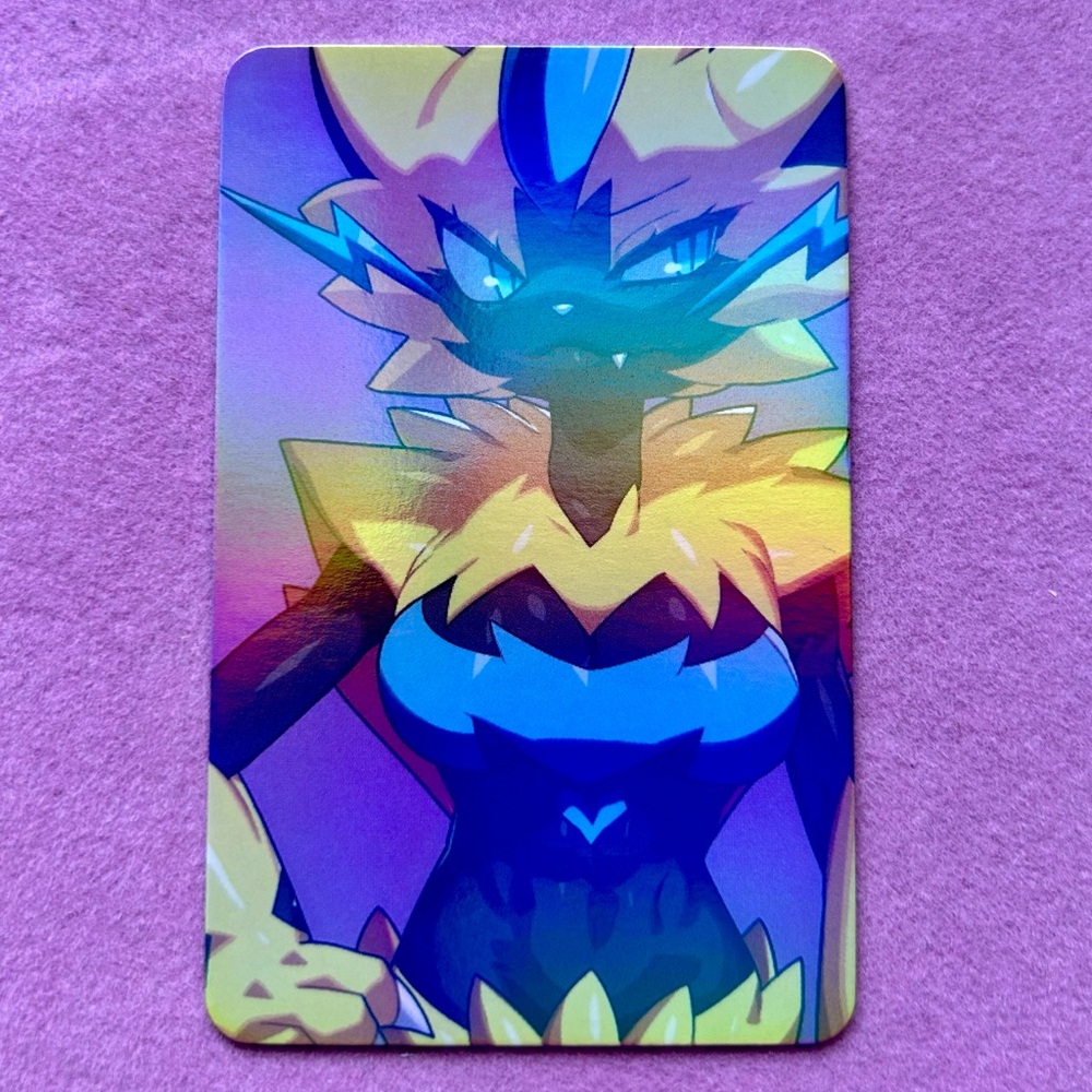 Zeraora Lightning Form — Rainbow Gloss Foil Collectible Art Card ✨